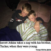 Jarrett Atkins and his brother napping