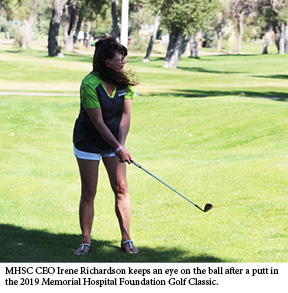 Irene Richardson keeps an eye on the ball.