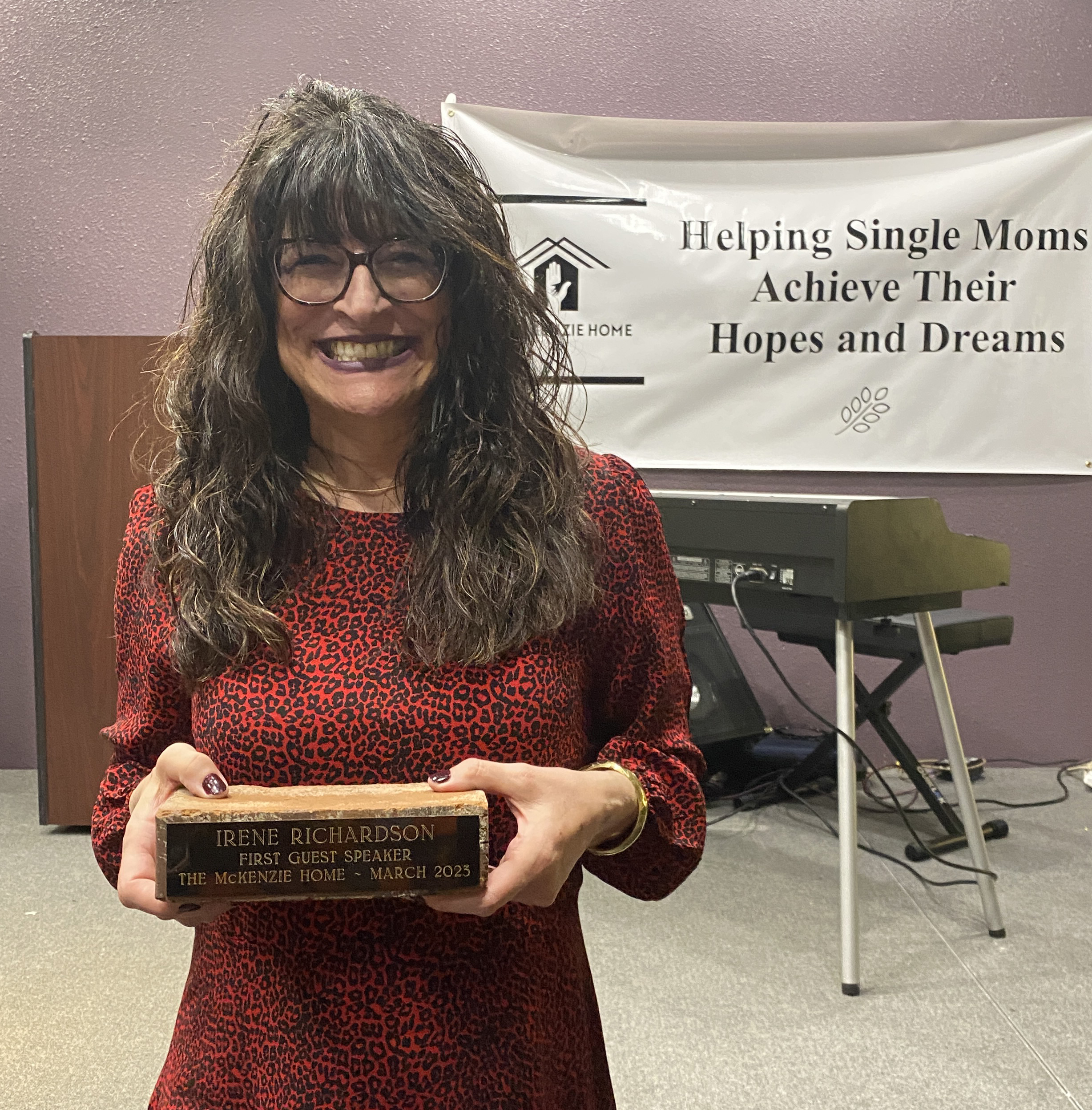 Irene Richardson with Washington Square brick